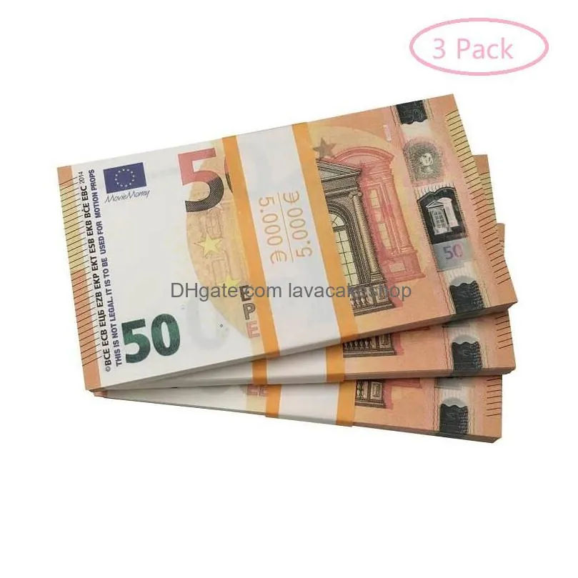 Autres fournitures de fête festives Prop Money Copie Billet de banque Jouet Monnaie Faux Euro Enfants Cadeau 50 Dollar Billet Faux Billet Drop Deliv Dhukt20KV