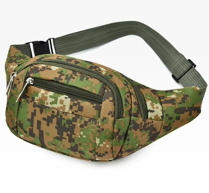 Camo Outdoor Sports Taille Bag Fanny Hip Pack Tactical Hunting Taille Bag waterdichte sportschool Fitness Telefoon Pouch Travelwandeling Waistpack