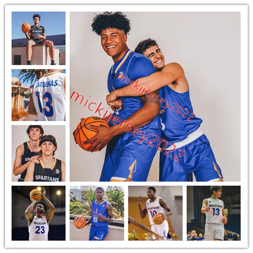 San Jose State Basketball Jersey Custom Stitched Mens Youth Ibrahima Diallo Omari Moore Trey Anderson Kellen King Tibet Gorener San Jose State Spartans Jerseys