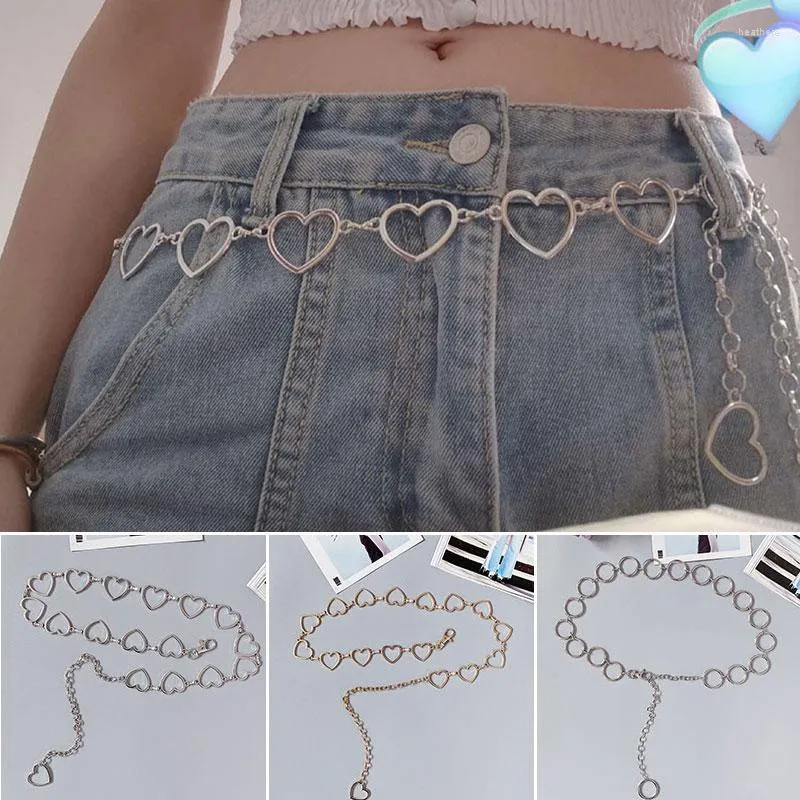 Cinturones de moda cinturón de cadena de moda dulce elegante corazón/hoja/círculo colgante cintura verano playa Jeans cuerpo joyería para mujeres niñas