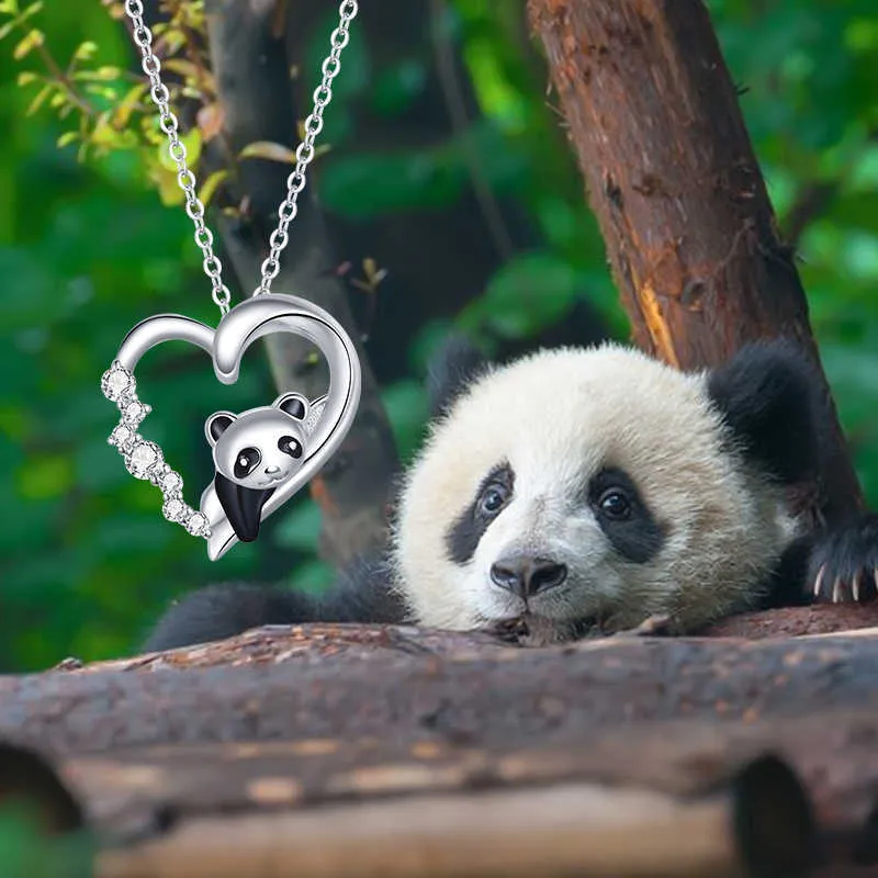 Orecchino panda per donna Orecchini a cerchio in argento