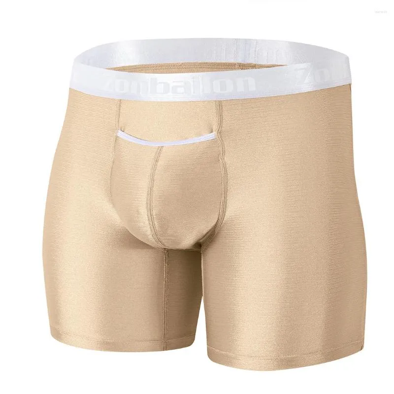 Onderbroek 2023 Heren lange been hoogwaardige nylon ademende mannen boksers briefs maat m-3xl