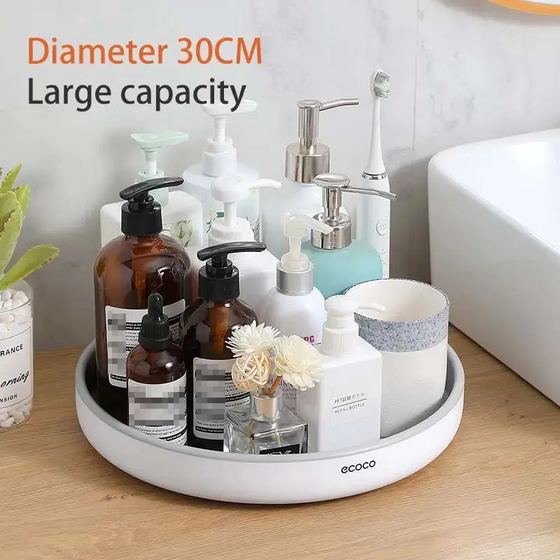 360° 25cm Rotating Spice Rack Organizer Seasoning Holder Kitchen Storage Tray Lazy Susans Home Supplies for Bathroom