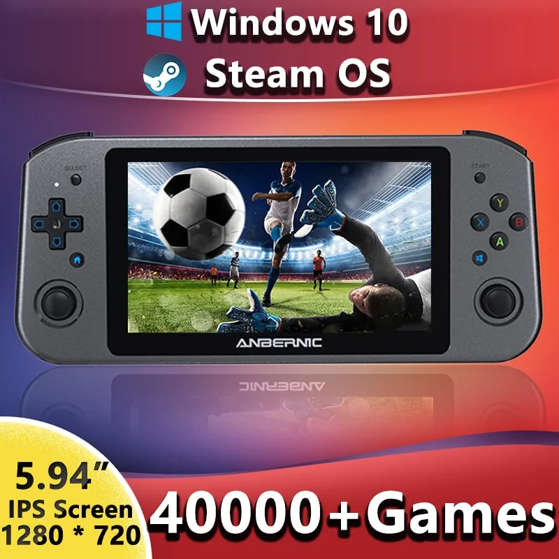 Win600 Handheld Game Console Win10/Steam OS System 5.94 "Portable PC Pocket Mini Laptop 1280 * 720 AMD 3020e/3050e Steam Deck