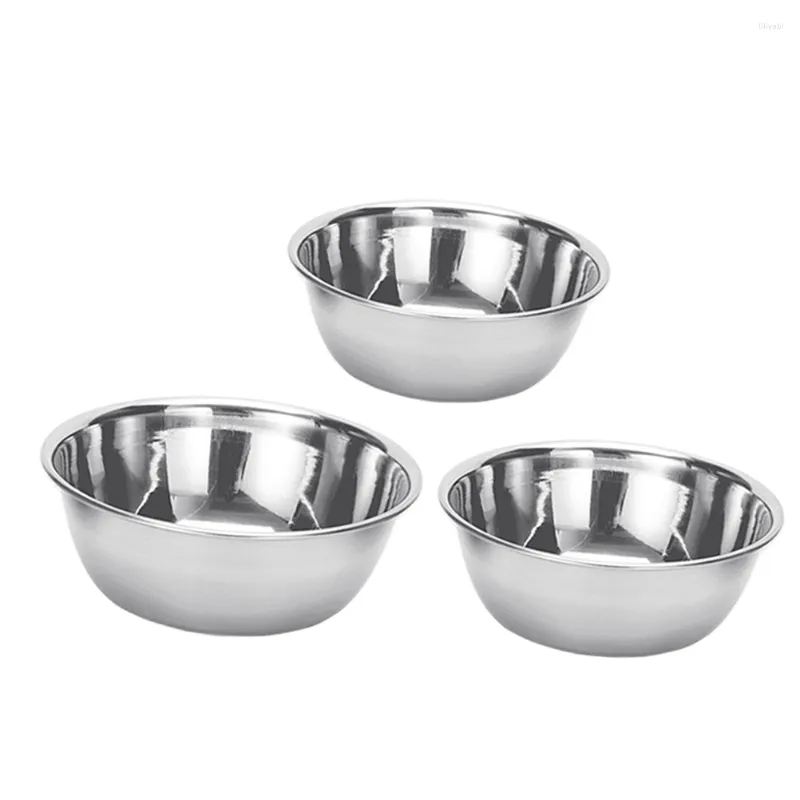 Tigelas tigelas salada metal aço serve frutas misturando alimentar cereal imersão sushi deserto sopa