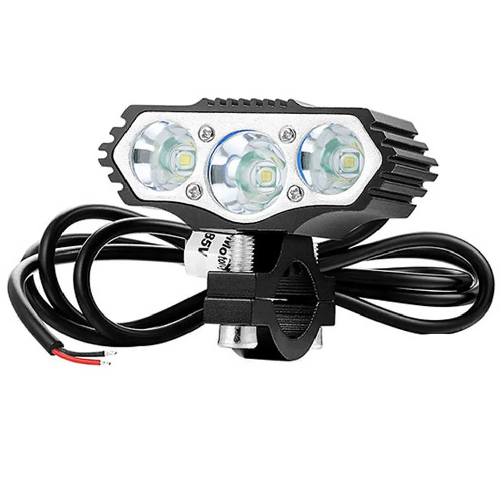 S Electric Bike -strålkastare 1000 Lumens LED -lampa Ebike Front Input 12V 24V 36V 48V E Cykelskoter Motorcykelljus 0202