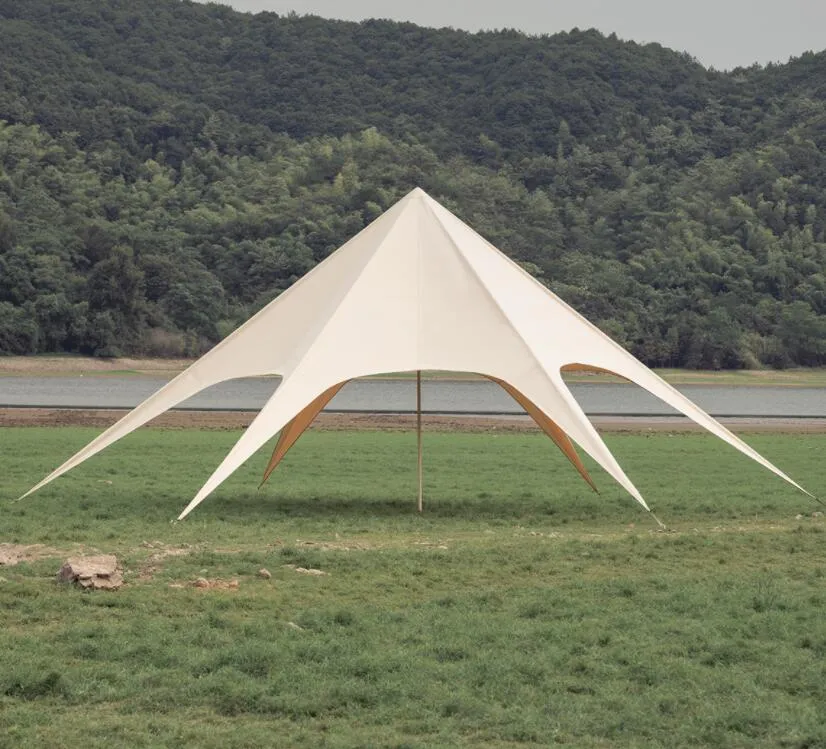 Duży schronienie na świeżym powietrzu Przenośne składane baldachim Glamping Beach Sun Shader Shelter 6-10 metrów