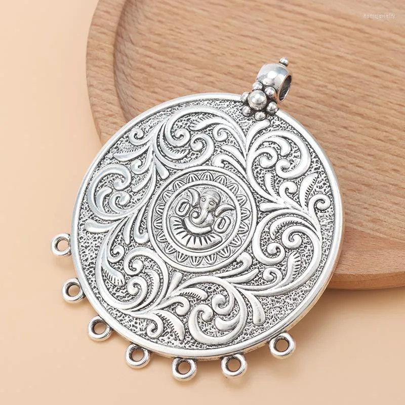 Pendentif Colliers 5pcs / Lot Tibétain Argent Grand Tribal Bohème Boho 7 Bailors Connecteurs Pendentifs Pour Collier Fabrication De Bijoux Accessoires