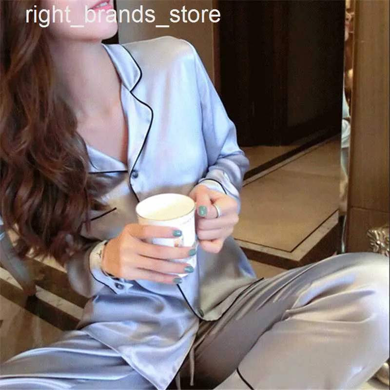 Vaigres Plus Sommiers Pyjama En Satin De Soie Pour Femmes: Vêtements De Salon De Couleur Solide À Manches Longues Vêtements De Soie De Taille Plus Légers Pour Les Femmes Du 7,45 € | DHgate