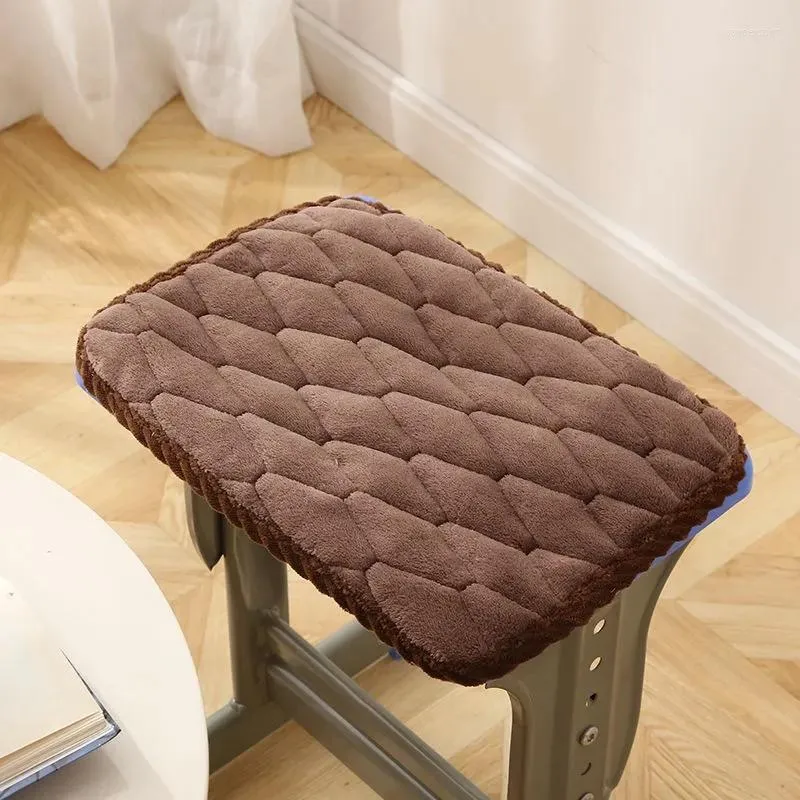 Almohada de 24x34cm para estudiantes de verano, asiento de seda helada para el aula, alfombrilla para silla de esponja gruesa, almohadilla para taburete Rectangular antideslizante con hebilla elástica