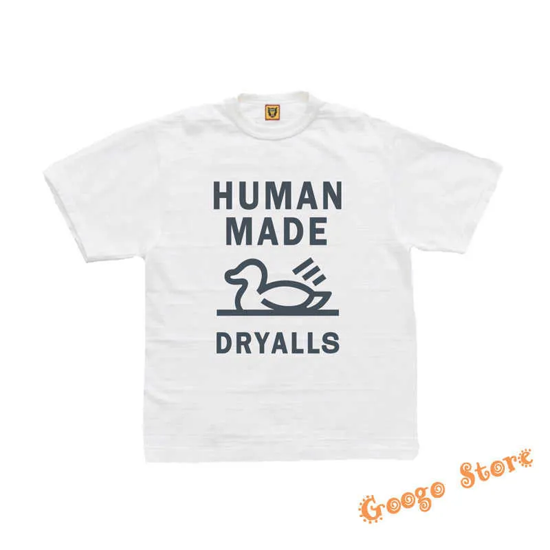 Men's T-Shirts Men Women Couple Lovers White Duck Human Made Printing T-shirt High Quality Summer Breathable Slub Cotton Top Tees G230202