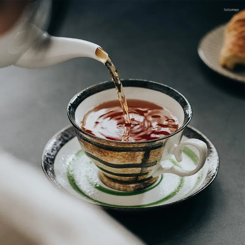 Cups Saucers hanteren vintage koffiekopje klein porselein stoare schotel in Japanse stijl een café huishoudelijke producten EF50CC