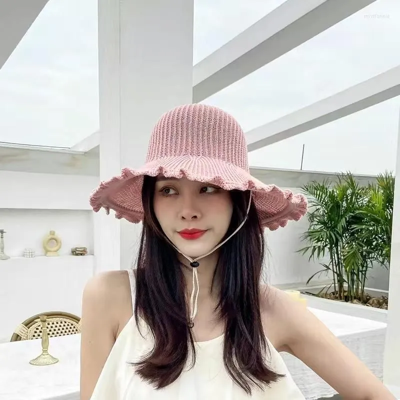 Wide Brim Hats Women Summer Hat Visor Sun Beach Protect Travel Cap Lady Edge Female