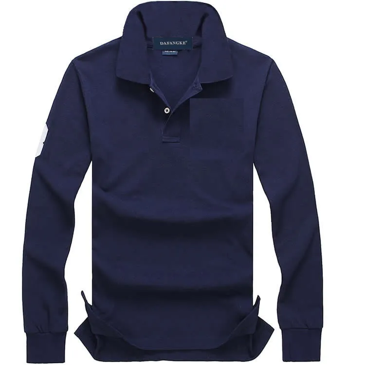 ¡Novedad de 2023! Polo para hombre, superventas, Polo para hombre, gran caballo, sólido, de manga larga, informal, de verano, Polo ajustado para hombre, camisa informal