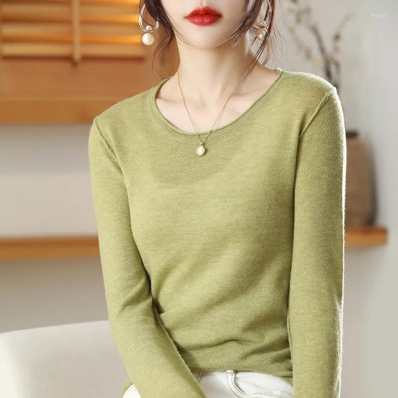 Women's Sweaters 2023 Spring Merino Wool Knitted Sweater Women High Quality O-Neck Pullover Female Thin Fashion Clothes Girls Tops