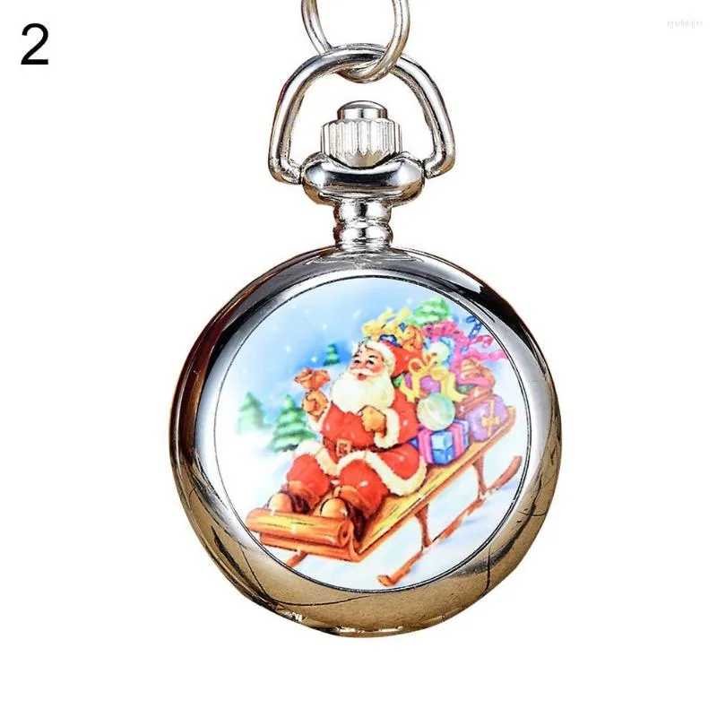 Pocket Watches 2023 Snowman Christmas Tree Santa Claus Xmas Child Fancy Party Watch Gift