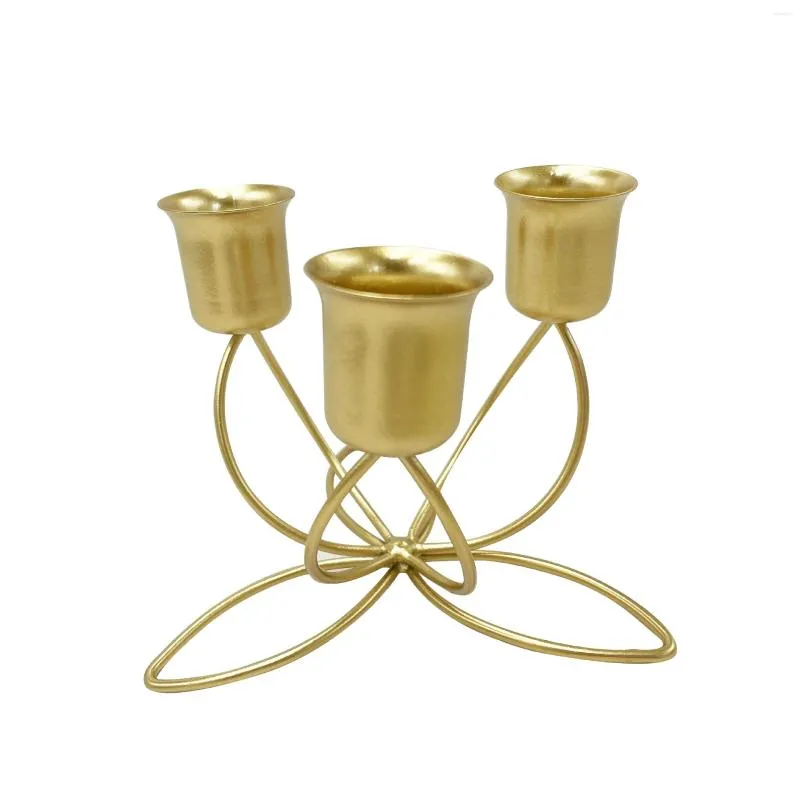 Candle Holders Wrought Iron Lotus Candlestick Romantic Candlelight Ornaments