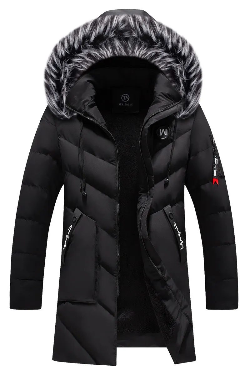 Casaco de inverno masculino moda com capuz parkas engrossar masculino grosso casaco quente longo parka inverno à prova de vento homem jaqueta para roupas masculinas