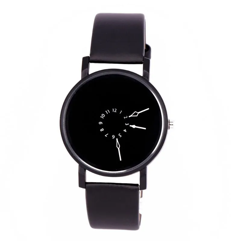 Wristwatches Fashion Creative Watches Women Men Quartz-watch BGG Brand Unique Dial Design Minimalist Lovers' Watch Leather WristwatchesW