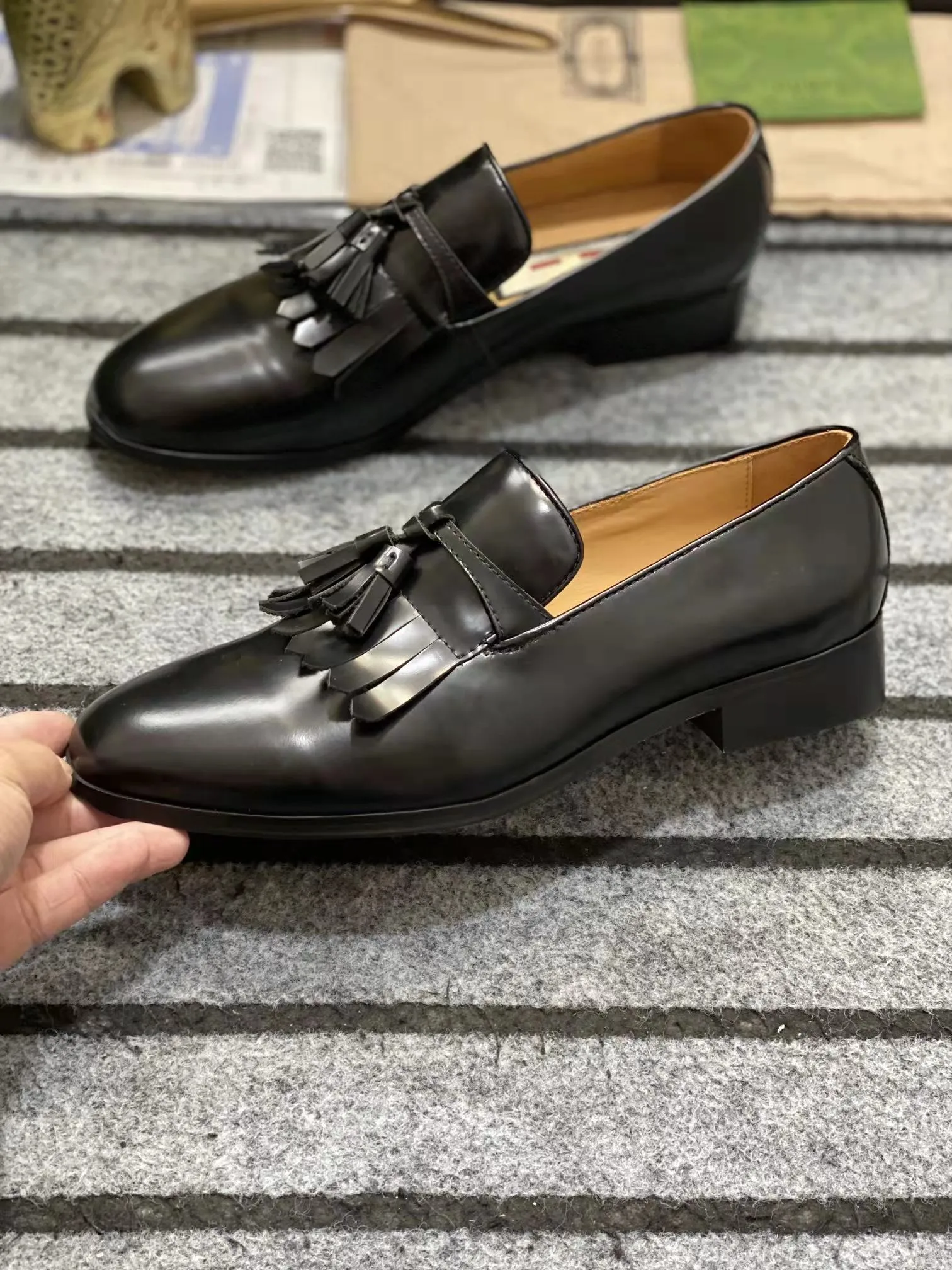 23SS Lüks Beyefendi İş Parti Gelinlik Ayakkabıları Greggo Orlato Düz, Moda Ofis Oxfords Açık Erkekler Rahat Yürüyüş EU38-45