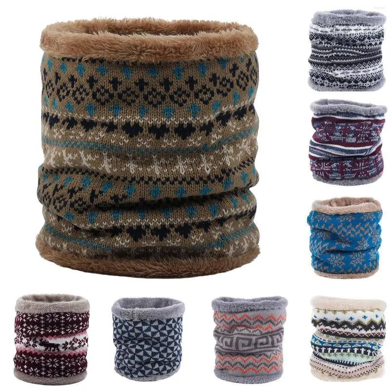 Scarves Ethnic Fashion Women Knitted Scarf Solid Cashmer-like Winter Snood Lady Warm Wool Fur Thick Unisex Men Neck Scarfs Ring