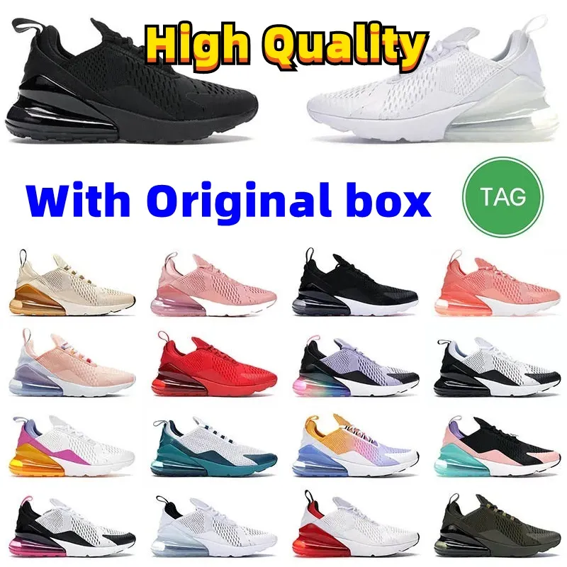 Sports 270 Running Shoes Triple Black White University Red Barely Rose New Quality Platinum Volt 27C 270s Men Women Tennis Trainers Tênis 36-45