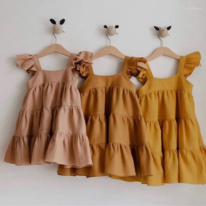 Fille robes filles robe de plage été volants dentelle enfants Tutu jupe pour Boho vêtements enfant en bas âge jouer vêtements enfants