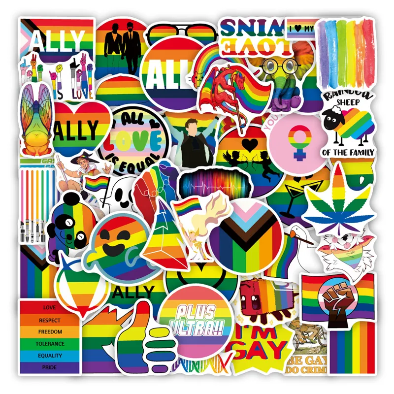 LGBTQ pride sticker pack, pride water bottle sticker, gay laptop