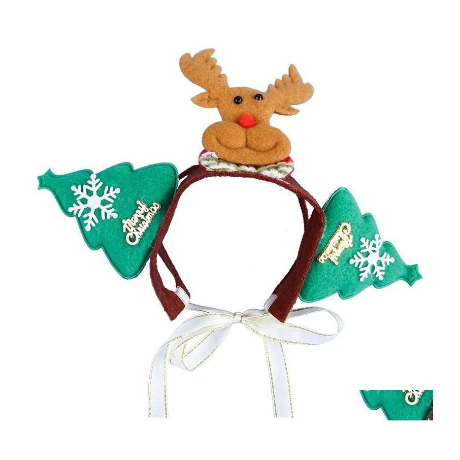 Other Pet Supplies Dogs Accessories Christmas Elk Snowman Head Band Decorations Dog Crown Hat Headband Hair Dh0230 Drop Delivery Home Dhe0J