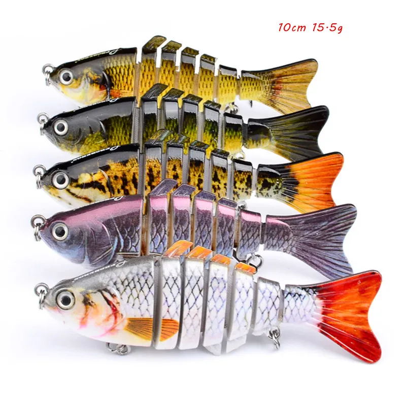 10cm 15.5g Multi Section Fish Hook Hard Baits & Lures 6# Treble Hooks Mixed  Plastic Fishing Gear From &Price;