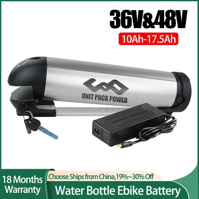 Vattenflaska Ebike Battery 36V 10AH 17.5AH 48V 10.5AH 17.5AH Samsung Sanyo Cell 18650 Batteripaket för 750W 500W 350W 250W MOTOR