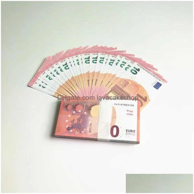 Autres fournitures de fête de fête 3Pack Fake Money Banknote 5 10 20 50 100 200 US Dollar Euros Réaliste Toy Bar Props Monnaie Film F Dhqc779Y9