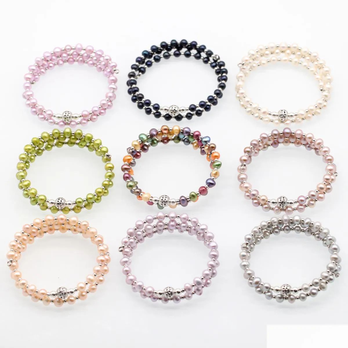 Perlé Amour Souhait Perle Wrap Bracelet D'eau Douce Ctured Teint Couleur Bracelet Réglable Perles Bijoux Pour Femmes Drop Delivery Bracelets Dhsj8