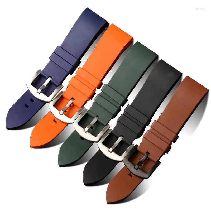 Watch Bands High-strength Fluorine Rubber Strap 20 22MM Quick-release Men's Model Suitable For Diving Soft Bracelet Dustproof