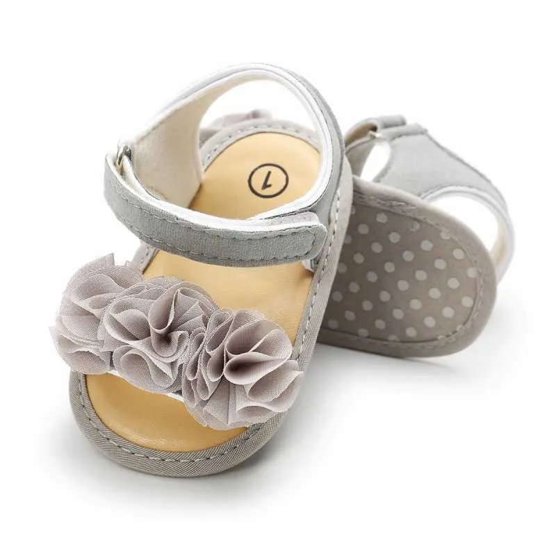 Summer Newborn Baby Girls Flower Sandals Fashion Soft-soled Non-slip Toddler Shoes 0-18M 0202