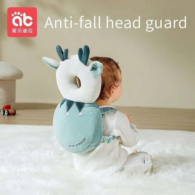 Baby Head Protector Pillow Breathable Soft Organic Cotton Headrest Cushion Baby Head Shape Protection Pillows with Adjustable Buckle 0 12 Months