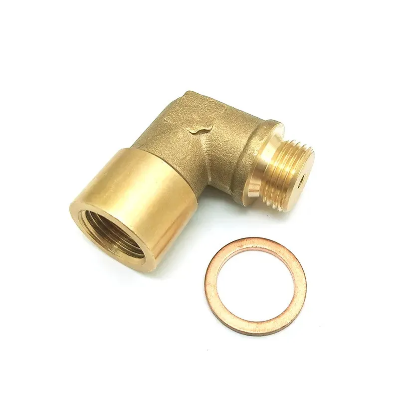 Mässing O2 Sensor Spacer CEL 90 Degree Oxygen Sensor Extender Lambda Litet hål, Check Engine Light, Universal M18*1.5