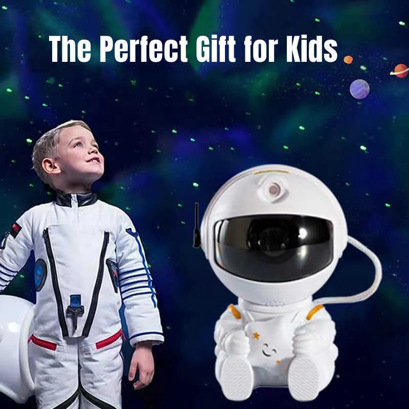 Astronauta Proiettore Stelle Soffitto - 8 Modalità Nebula 360° Galassia Proiettore con Lunare Notturna, Timer e Telecomando Luminosità, Cielo Stellato Soffitto Regalo per Bambini e Adulti (K960