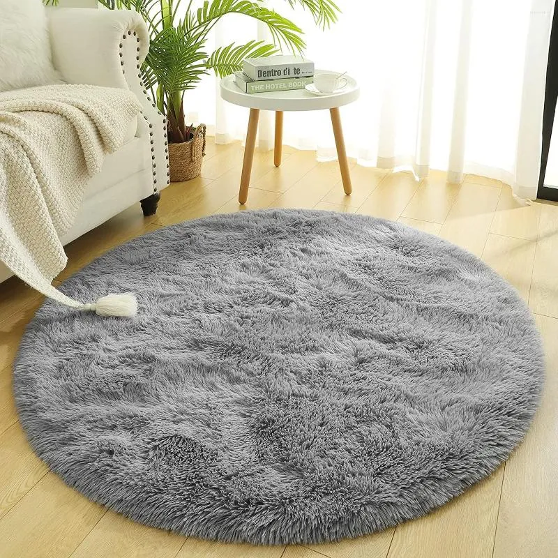 Carpets NOAHAS Carpet Living Room Round Thick Fluffy Large Area Mat Floor Soft Rug Bedroom Long Plush Children Decor