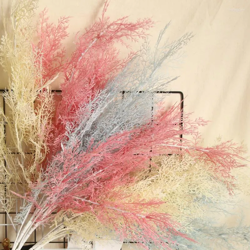 装飾的な花luanqi100cmプラスチックシミュレーションミストグラスリードウェディングデコラティオホームベッドルームアクセサリーPO Propbackground
