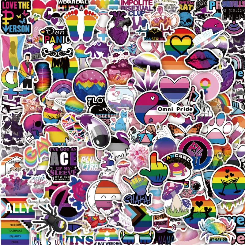 126 PCS Gay Pride Stickers Rainbow Stickers f￶r LGBTQ W15741575