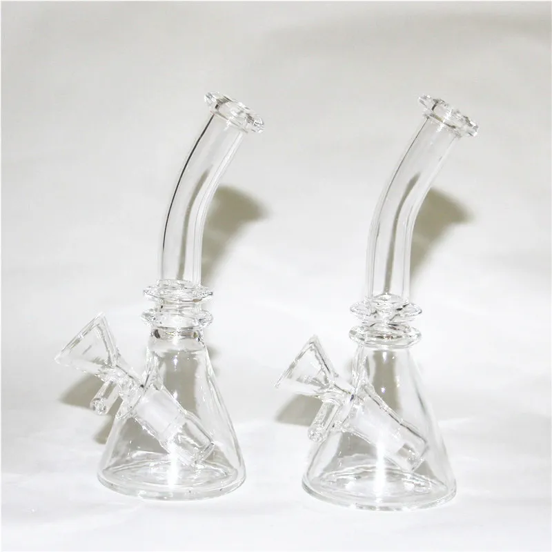 mini Bong in vetro narghilè Recycler Dab oil Rigs Water Pipe 10mm Joint Water Bong con ciotola per erbe