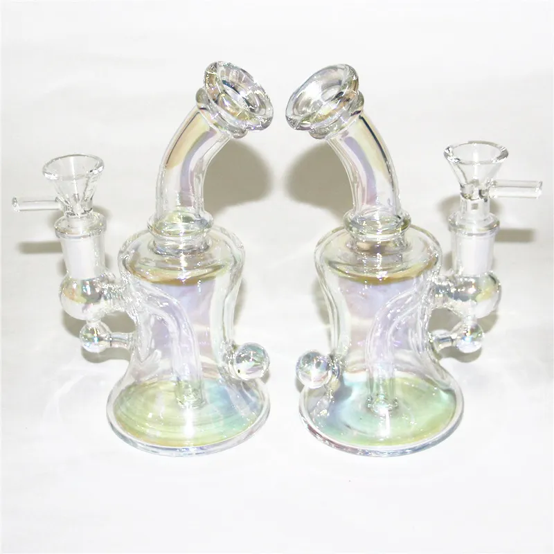 6.1inch Hookahs glass bong oil rig mini bongs female joint 14mm bubbler dab rigs with slide bowl quartz banger nails