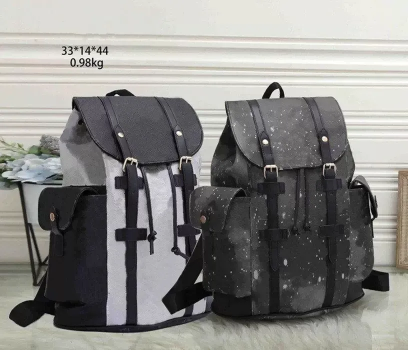 Erkekler Christopher Sırt Çantası Luxurys Tasarımcı Sırt Çantaları Çanak Çantalar Erkek PU Deri Omuz Omuz Okul Çantası Back Pack Açık Spor Seyahat Çantası Cüzdan