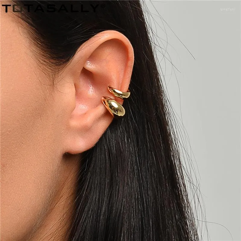 Dos Boucles D'oreilles TOTASALLY Mini Manchette Pour Femmes Punk Non-perçant Oreille Poignets À La Mode Dame Cadeaux Anti-allergique Bijoux