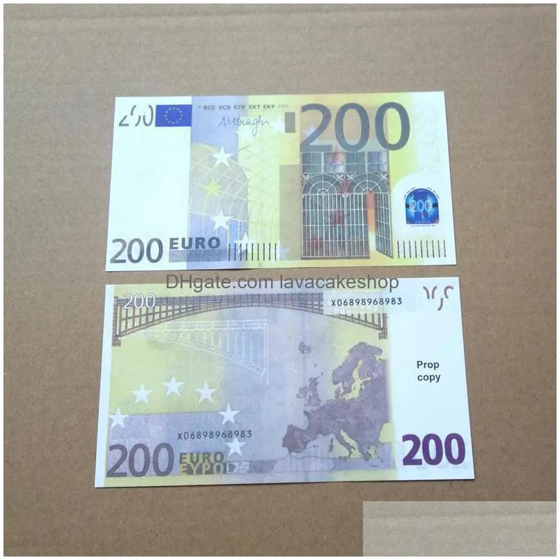 Diğer Festival Parti Malzemeleri Sahte Para Banknotu 5 20 50 100 200 ABD Doları Euro Gerçekçi Oyuncak Bar Props Kopyala 100 PCS/PACK DROP DEL DHZ5DO66Y