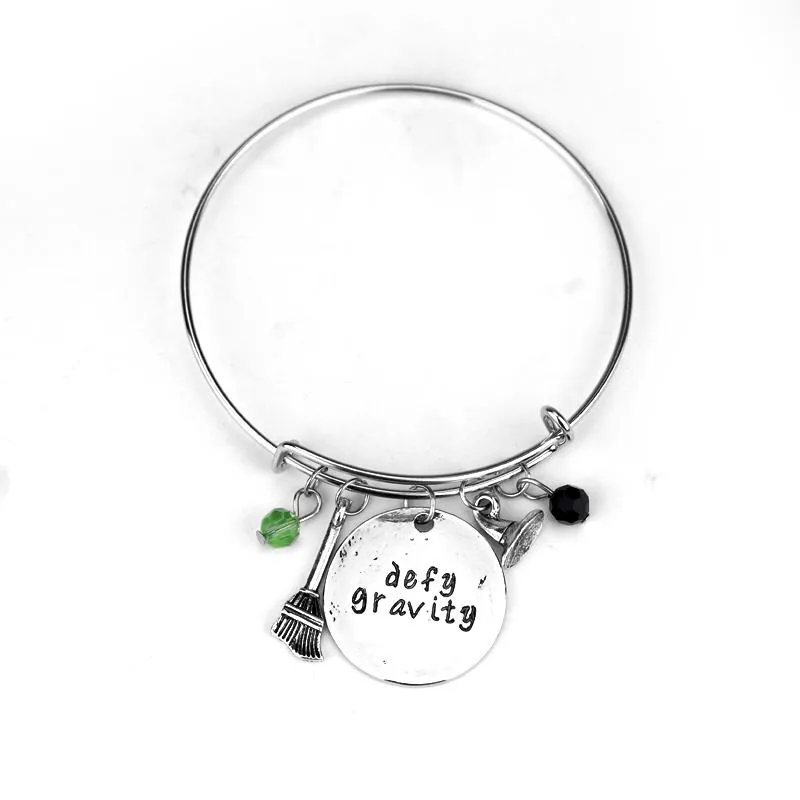 Bangle Wicked Il braccialetto di cristallo ispirato al musical "defy Gravity" Elphaba Glinda Bracciali regolabili per donna GirlBangle