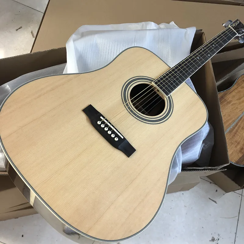 커스텀 기타, 솔리드 스프루스 탑, 로즈 우드 지판, 로즈 우드 측면 및 뒤, 41 인치 고품질 Dreamsound Acoustic Guitar 35 시리즈