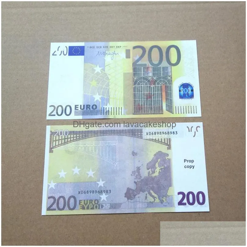 Inne świąteczne zaopatrzenie imprezowe Prop Faux Billet 10 20 50 100 200 500 EURO FILM FAKE PIENIĄDZE ZABAWKI DZIECI DODATY ADT GRY 100PCS/PACK E DH5QCUP5T