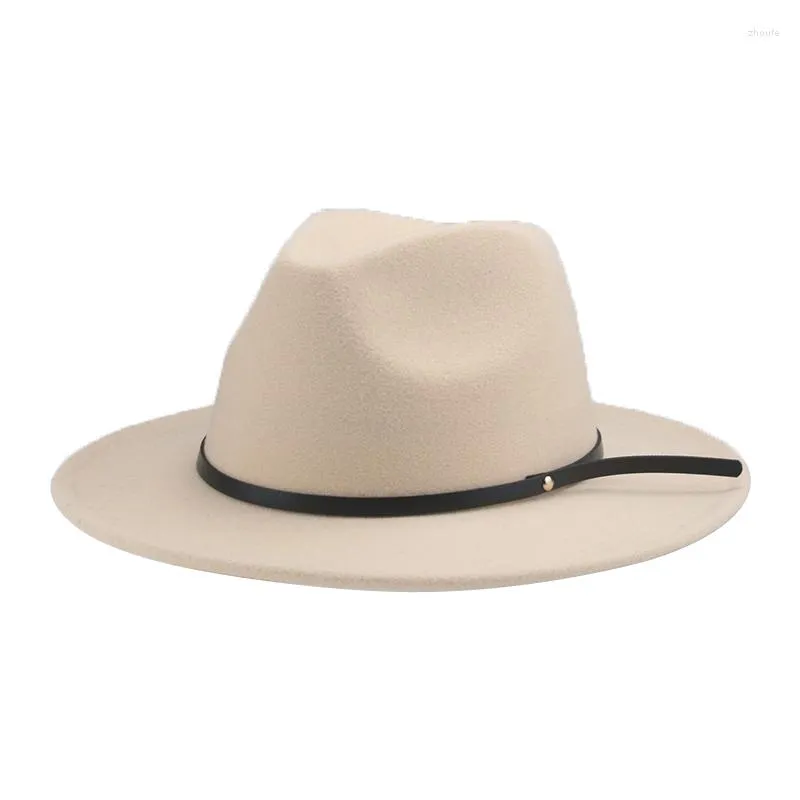 Beretten Fedoras Hoeden Solid groen Zwart Beige brede riem Panama Modieuze klassieke Outdoor Women Sombrero Vaquero Rosado